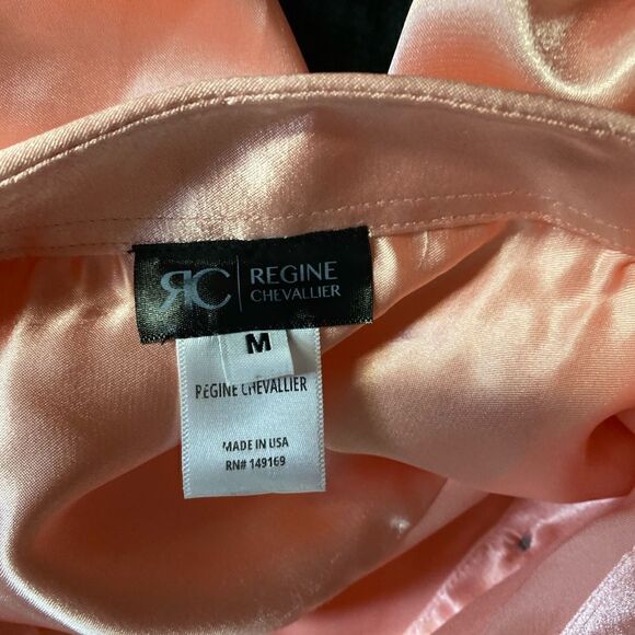 #512 REGINE CHEVALLIER C. Rose Tendre Satin Blouse - Picture 7 of 8